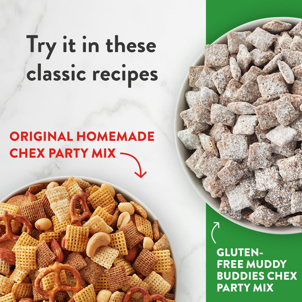 Chex Corn Cereal gluten-free packaging image underscores no artificial flavors or colors.