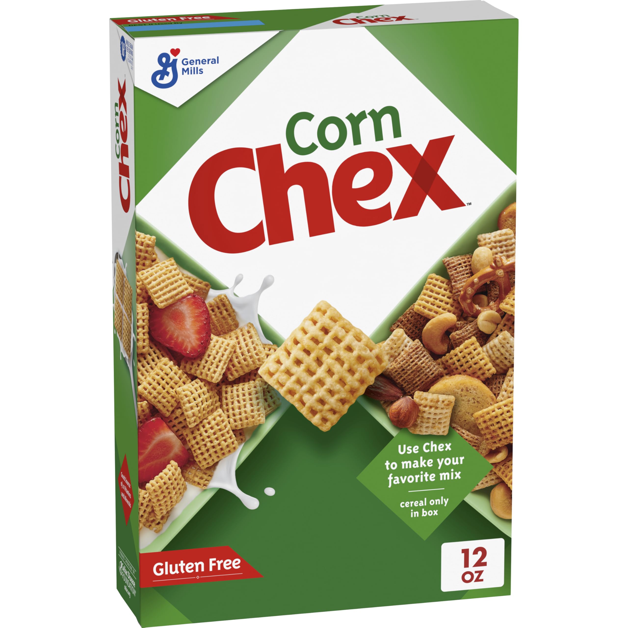 Chex Corn Cereal in a milk bowl for quick gluten-free breakfast.