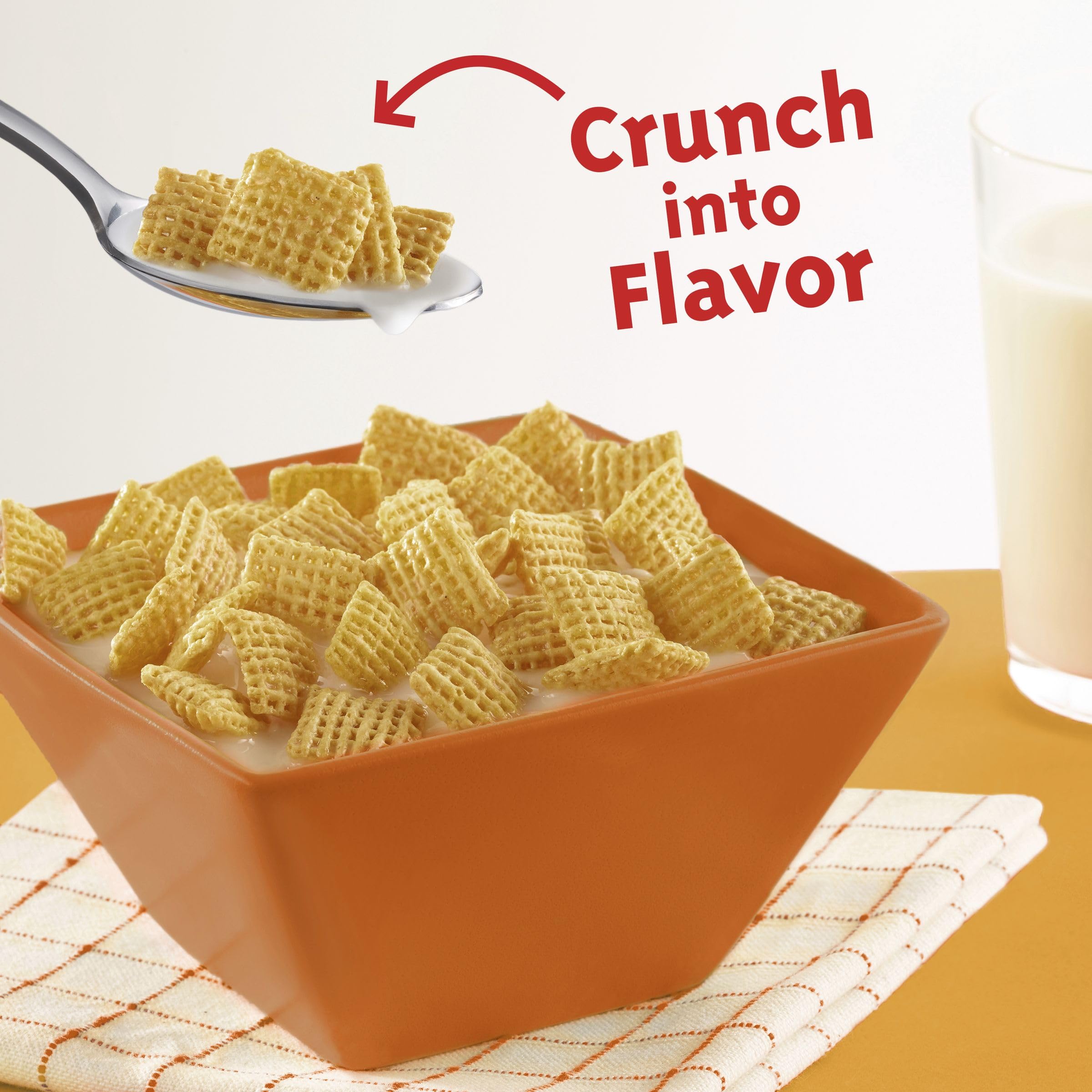 Chex Honey Nut Cereal ingredients panel highlighting whole grains and minerals.