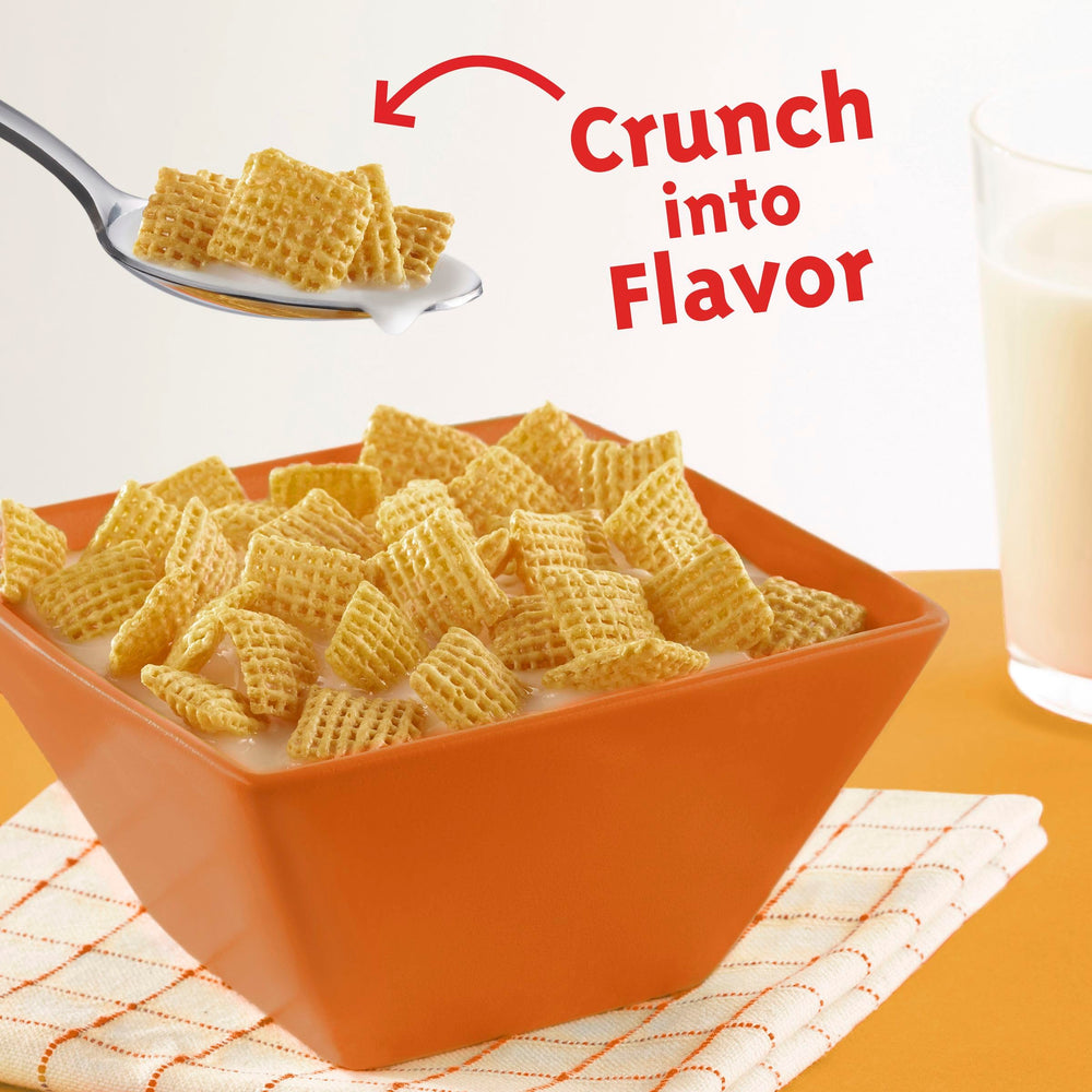 Chex Honey Nut Cereal ingredients panel highlighting whole grains and minerals.