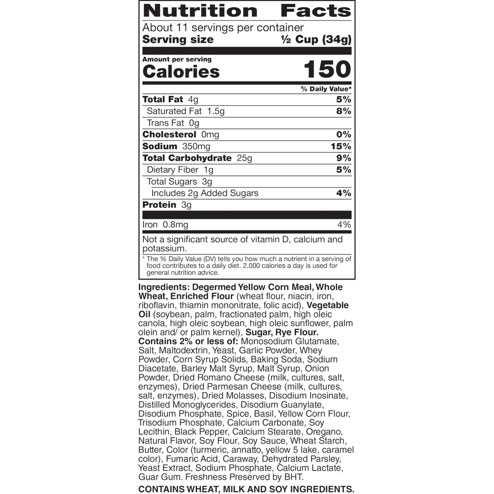 Chex Mix Bold Garlic and Herb round pretzels ideal for party snacking