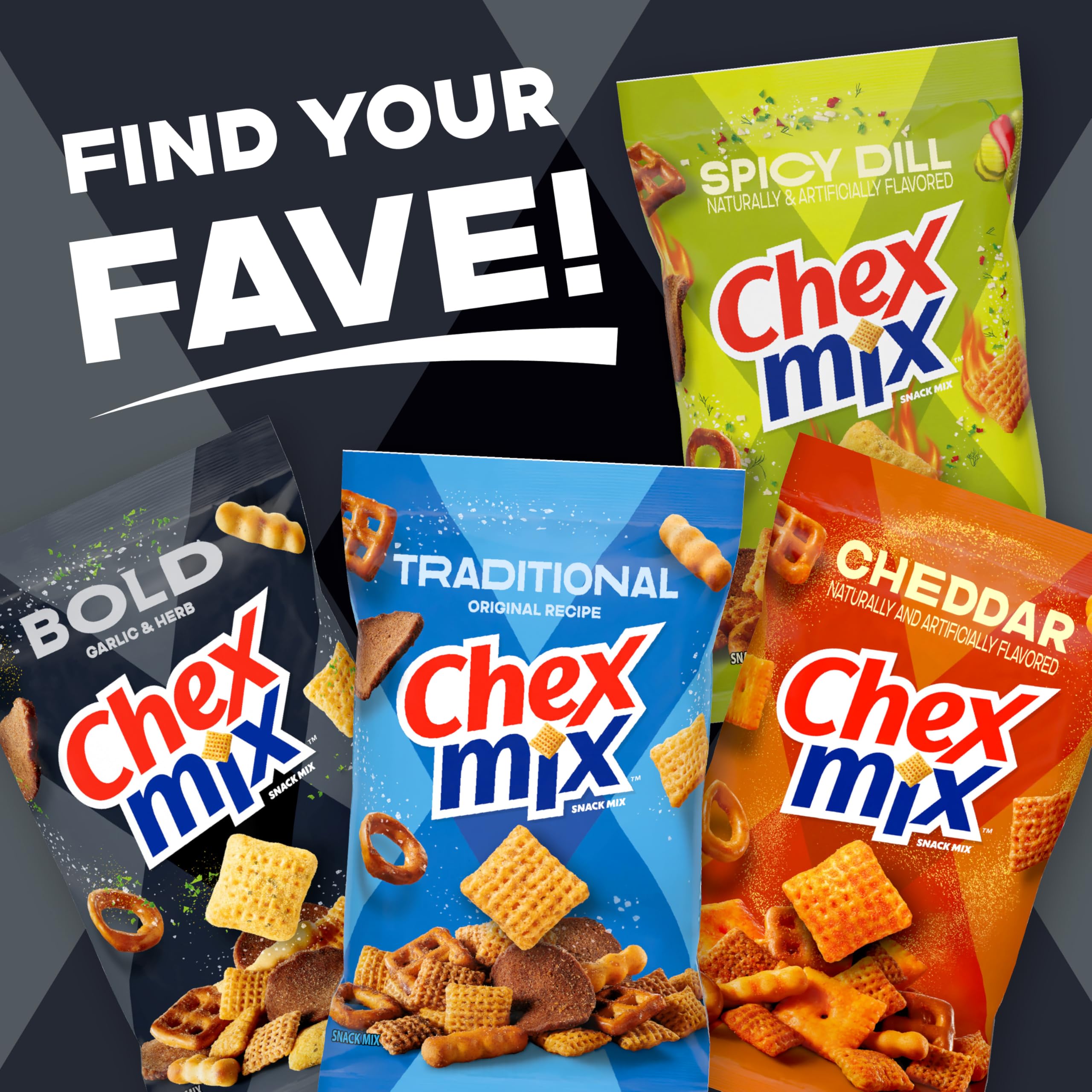 Chex Mix Bold Garlic and Herb snack cup ready for movie night or games