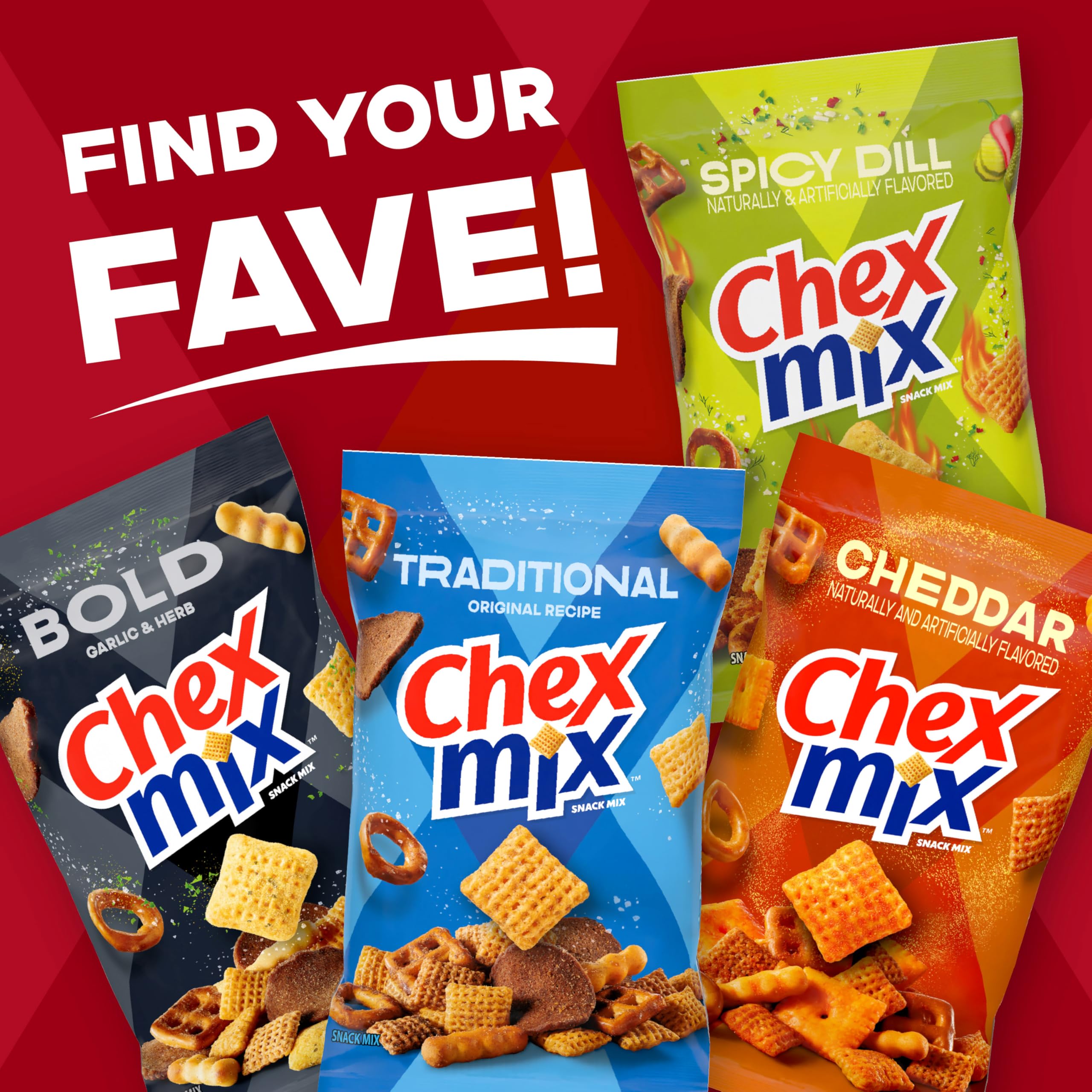 Chex Mix Hot and Spicy office desk snack setup