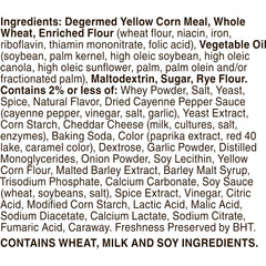 Chex Mix Hot and Spicy rye chips close-up highlights crunchy bite