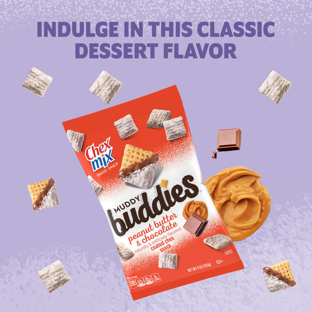 Chex Mix Muddy Buddies crisp Corn Chex pieces, ideal for lunch boxes.