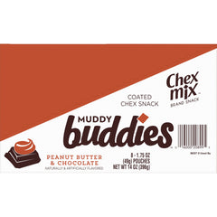 Chex Mix Muddy Buddies powdery finish texture, a flavorful pantry snack option.
