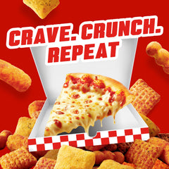 Chex Mix Remix cheese puffs close-up showcases cheese flavor and crunch