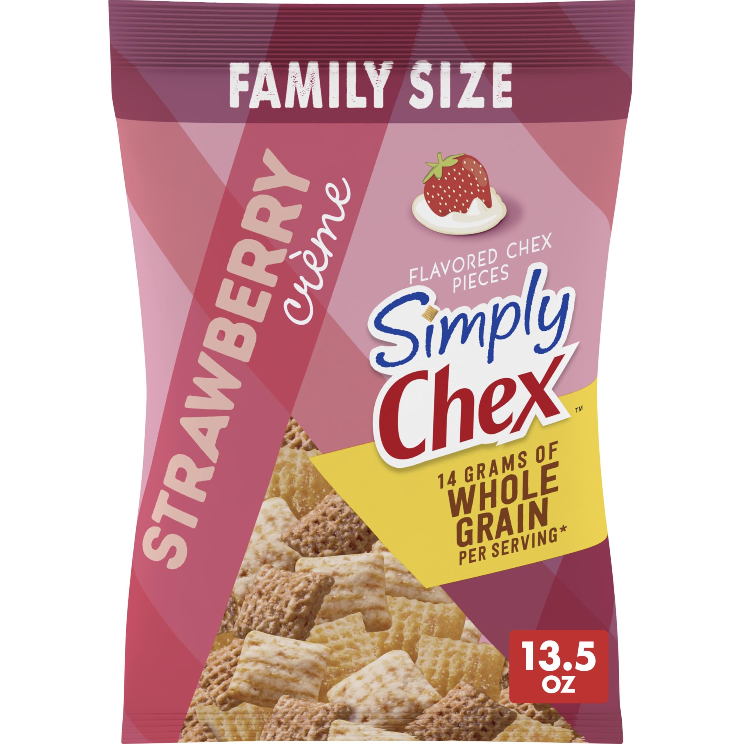 Chex Mix Simply Strawberry Creme Snack Bag, berry-sweet on-the-go snack solution