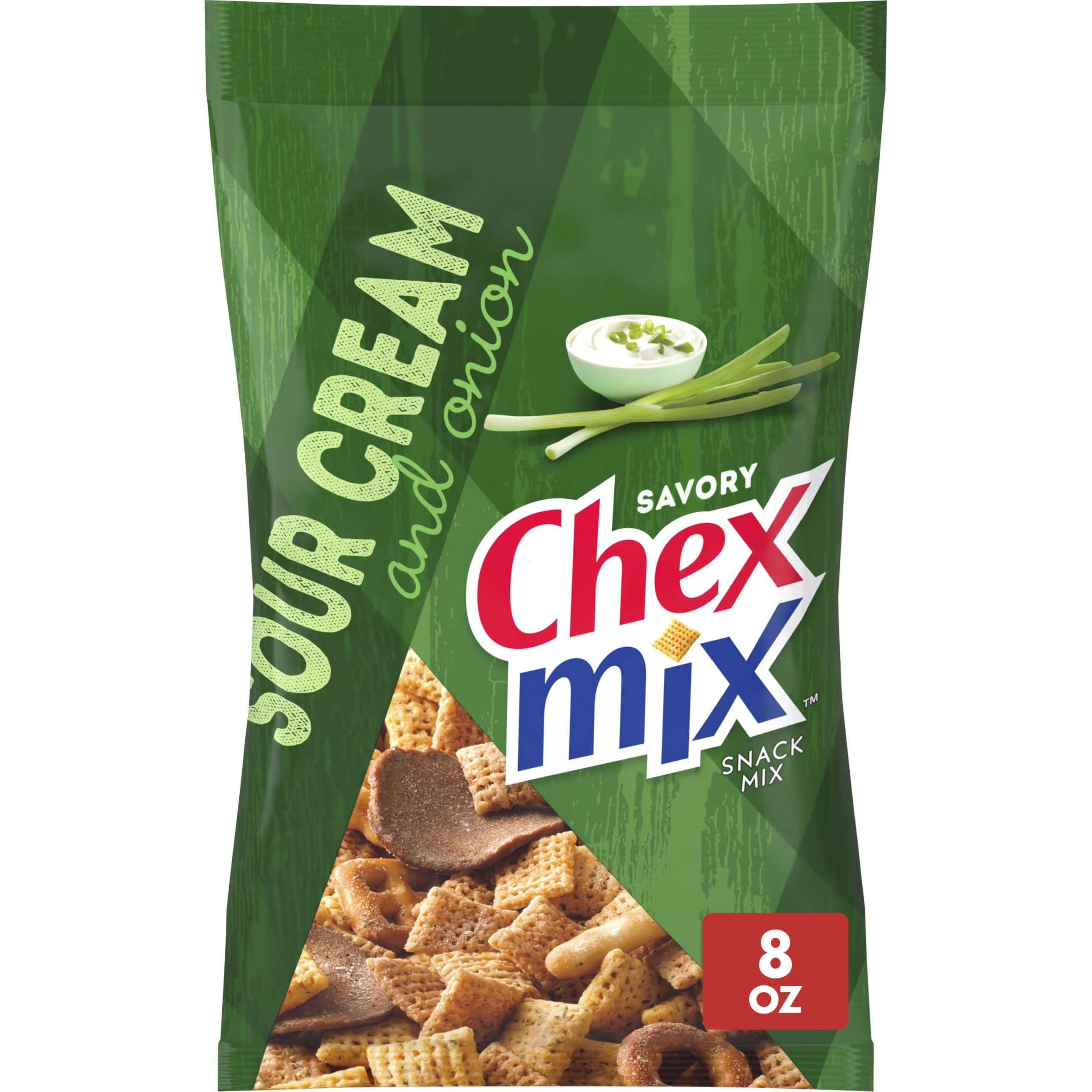 Chex Mix Sour Cream and Onion bag and bowl ready for sharing at gatherings