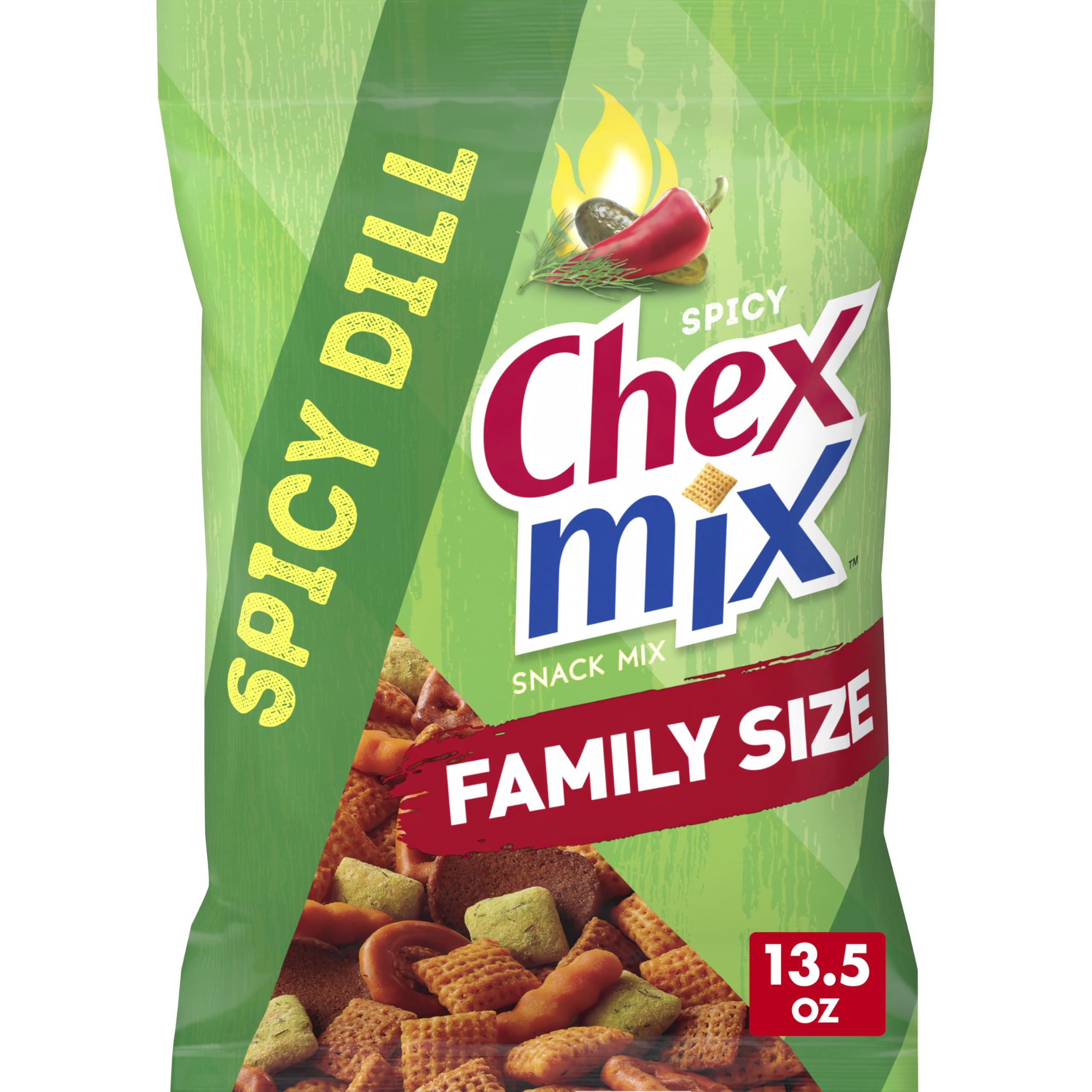 Chex Mix Spicy Dill snack bag ready for movie nights and road trips