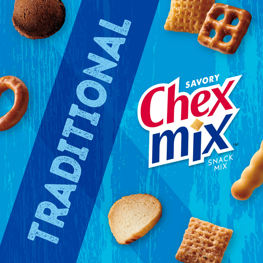 Chex Mix Traditional grab-and-go single-serve in hand