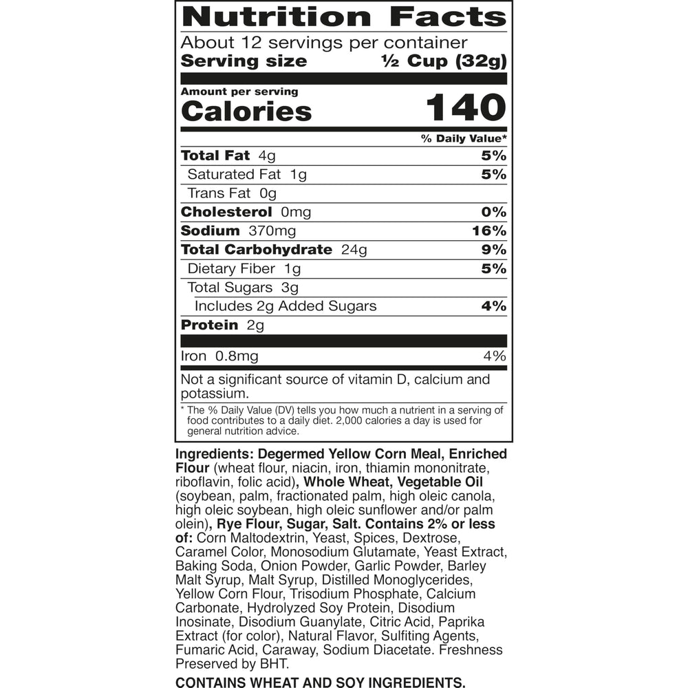 Chex Mix Traditional ingredients display shows mixed textures for snack time variety