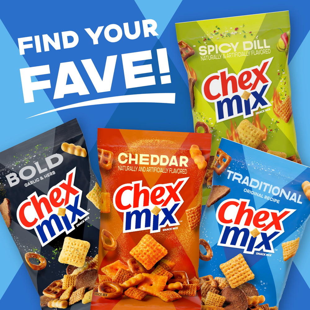 Chex Mix snack cup in lunchbox for busy school days