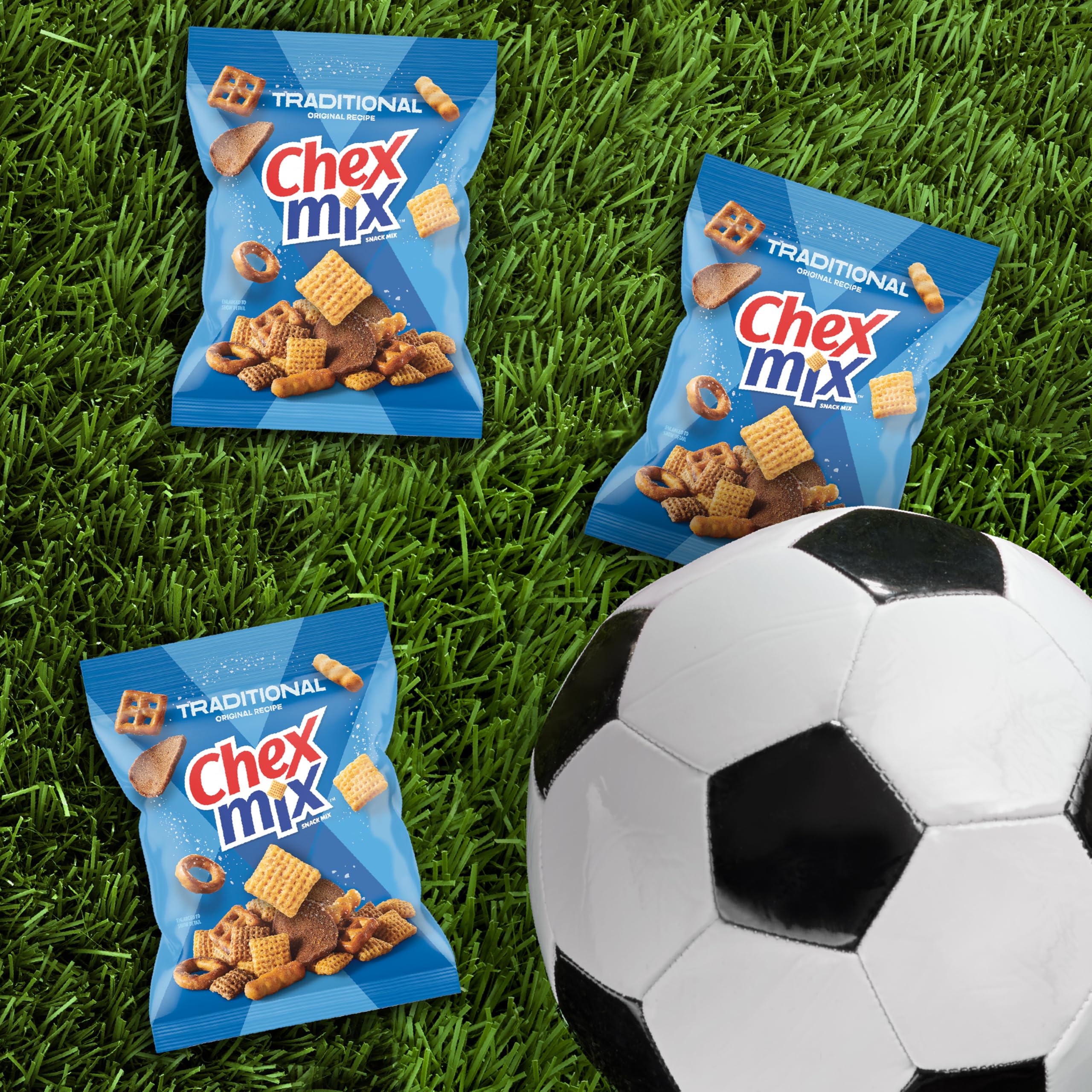 Chex Mix Traditional Original snack in a lunchbox for school days.