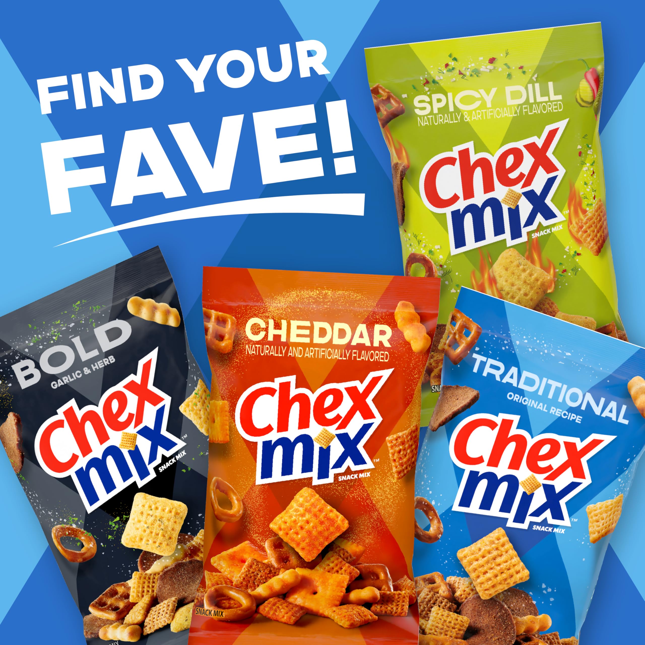 Chex Mix Traditional Original Recipe 8 oz bag fits pantry snacks and quick cravings.