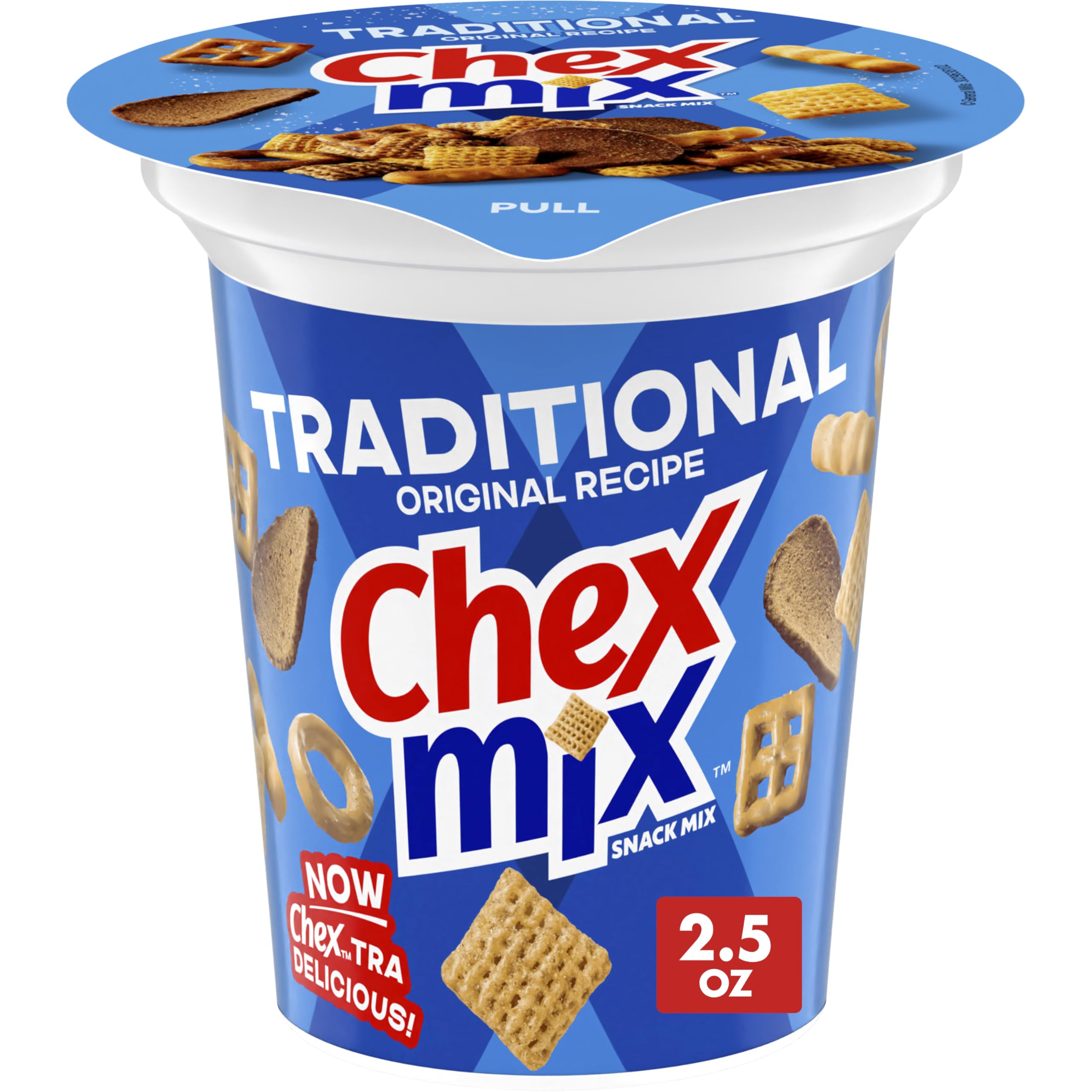 Chex Mix Traditional Original Snack Cup 2.5oz, classic on-the-go snack