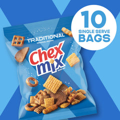 Chex Mix Traditional Original squiggle breadsticks close-up for texture variety.