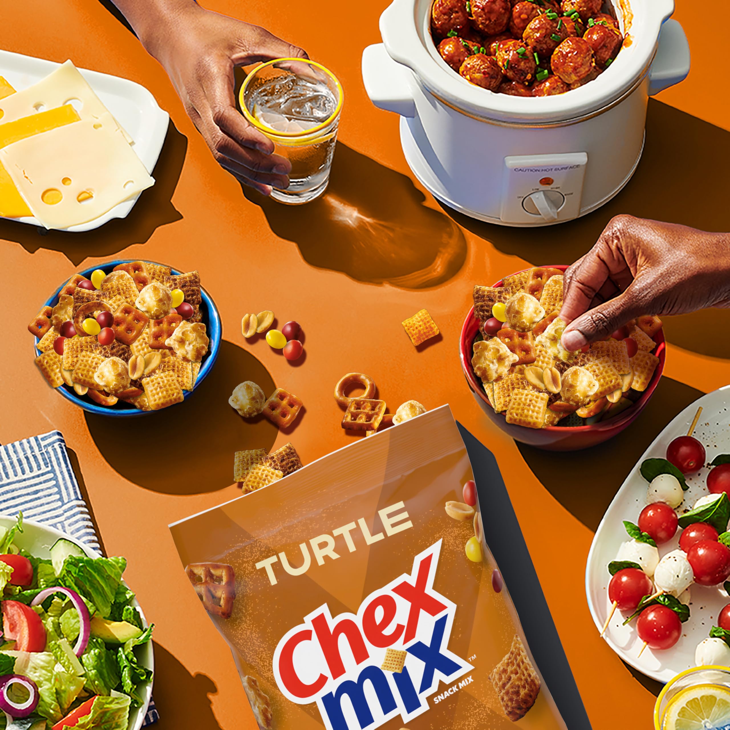 Family-size Chex Mix Turtle bag ready for road trips.