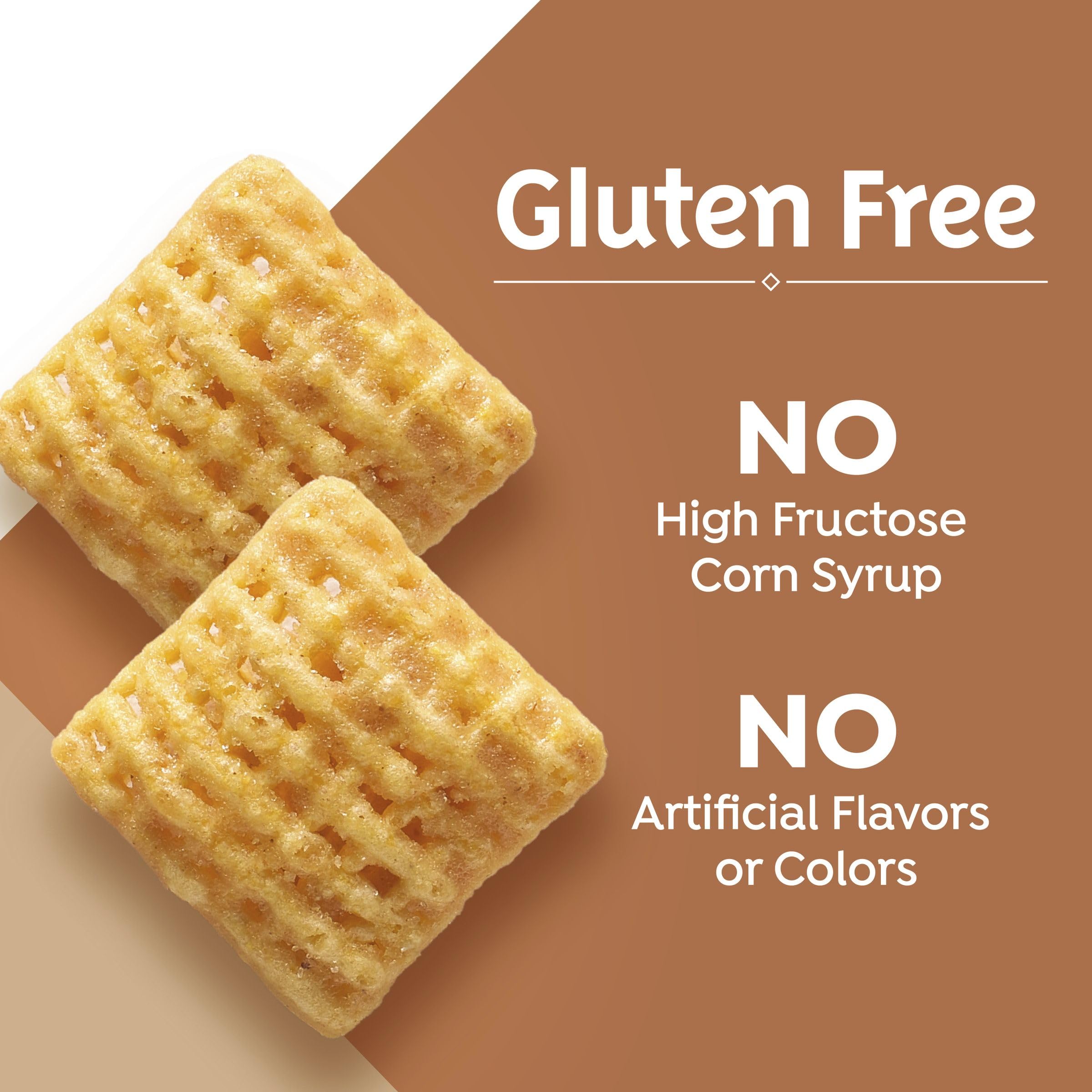 Chex Peanut Butter Cereal packaging with serving size guidance for busy mornings.