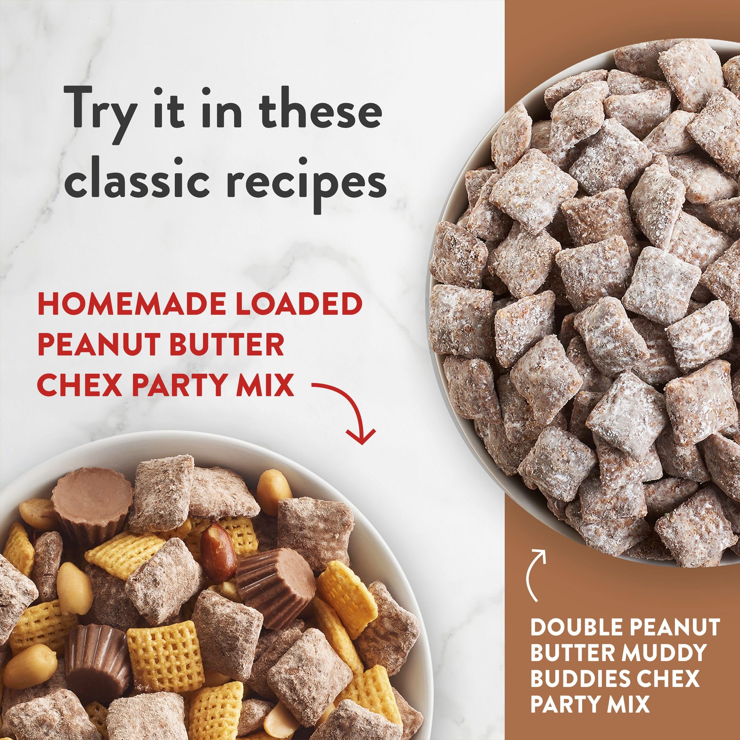 Chex Peanut Butter Cereal trail mix idea adds crunch to on-the-go snacking.