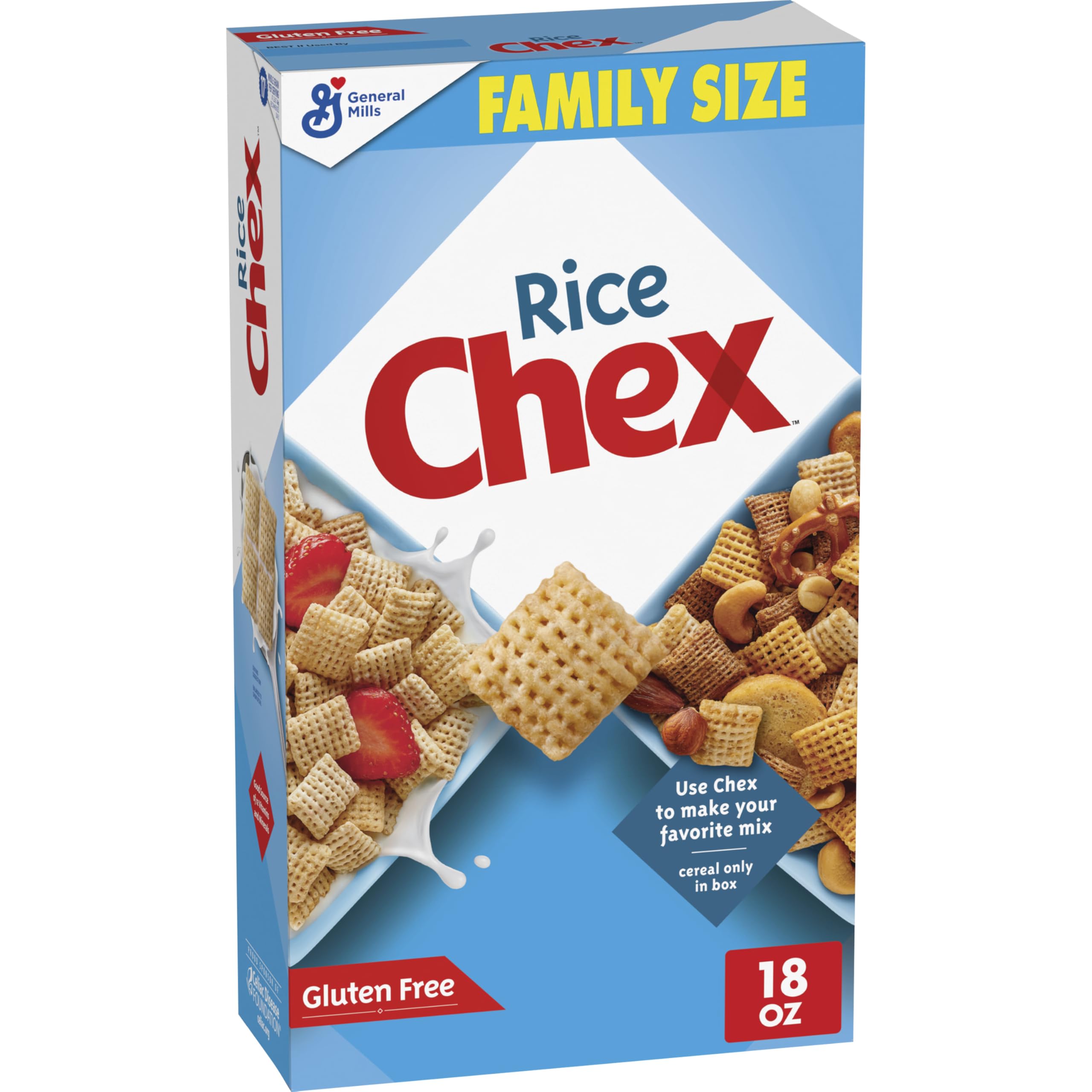 Chex Rice Chex cereal in a bowl for breakfast