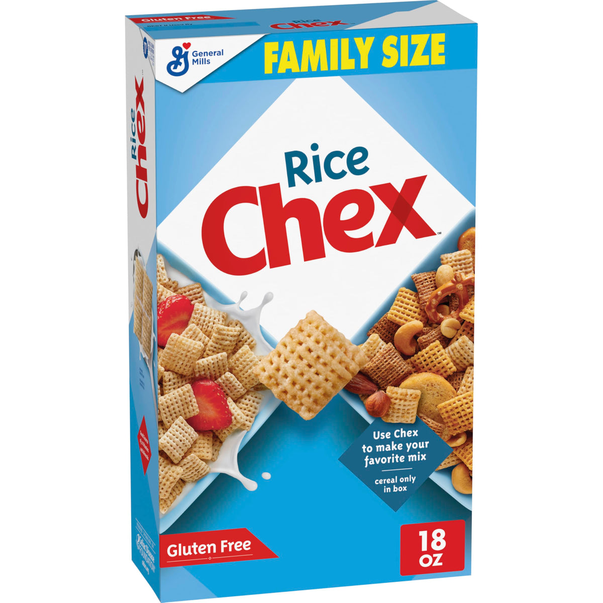 Chex Rice Chex cereal in a bowl for breakfast