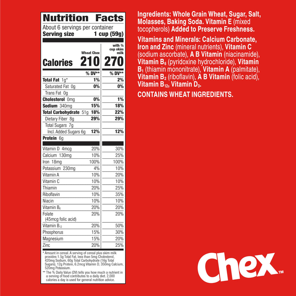 Chex Wheat Cereal crisp squares close-up showing oven-toasted texture