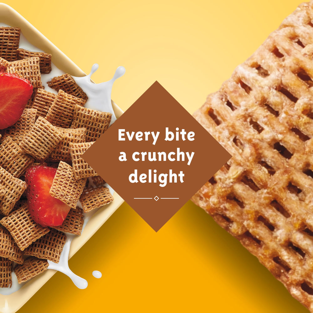Chex Wheat Cereal squares close-up showing oven-toasted crunch