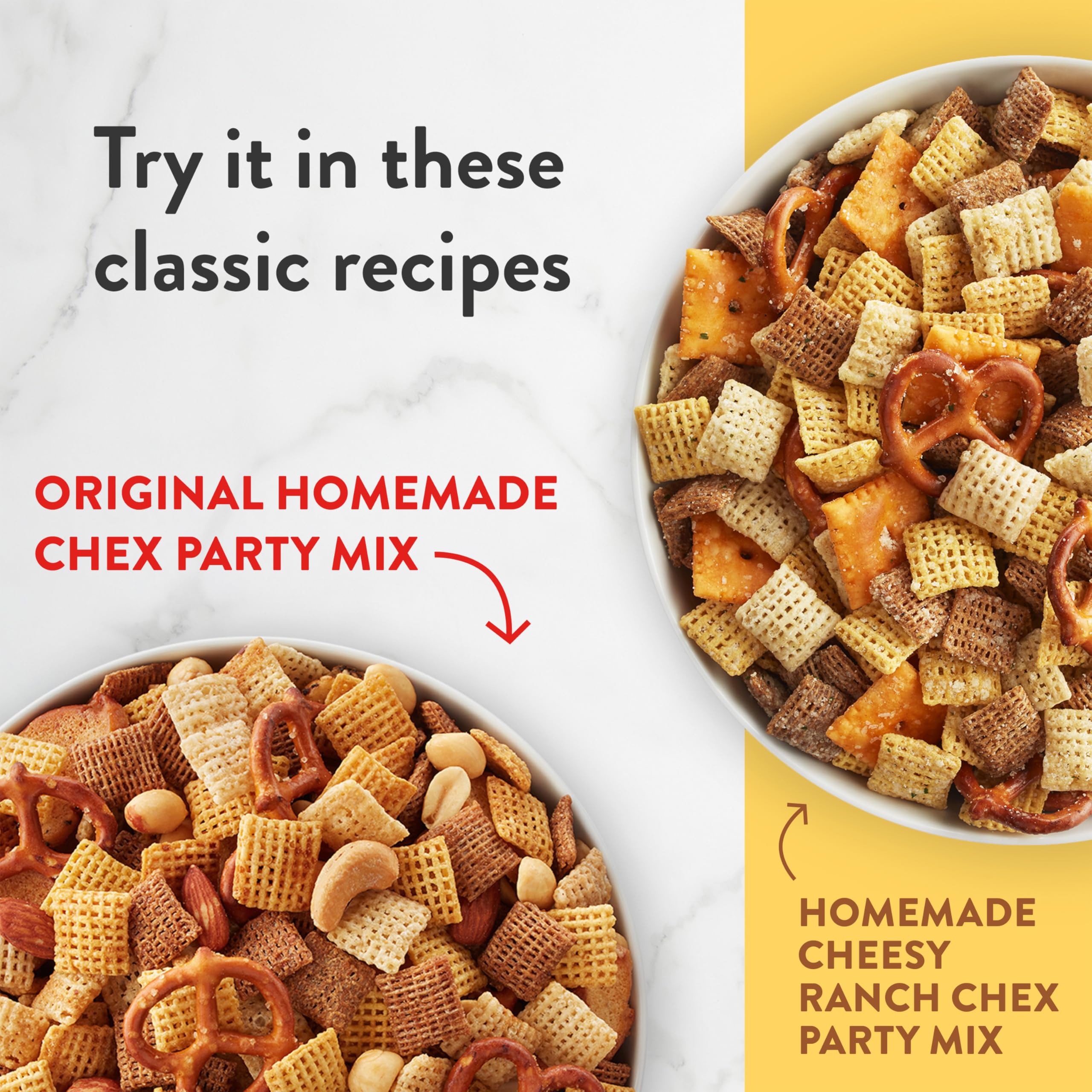 Chex Wheat Cereal trail mix with nuts and pretzels