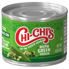 CHI-CHI'S Diced Green Chiles on a plate to elevate quick meals.