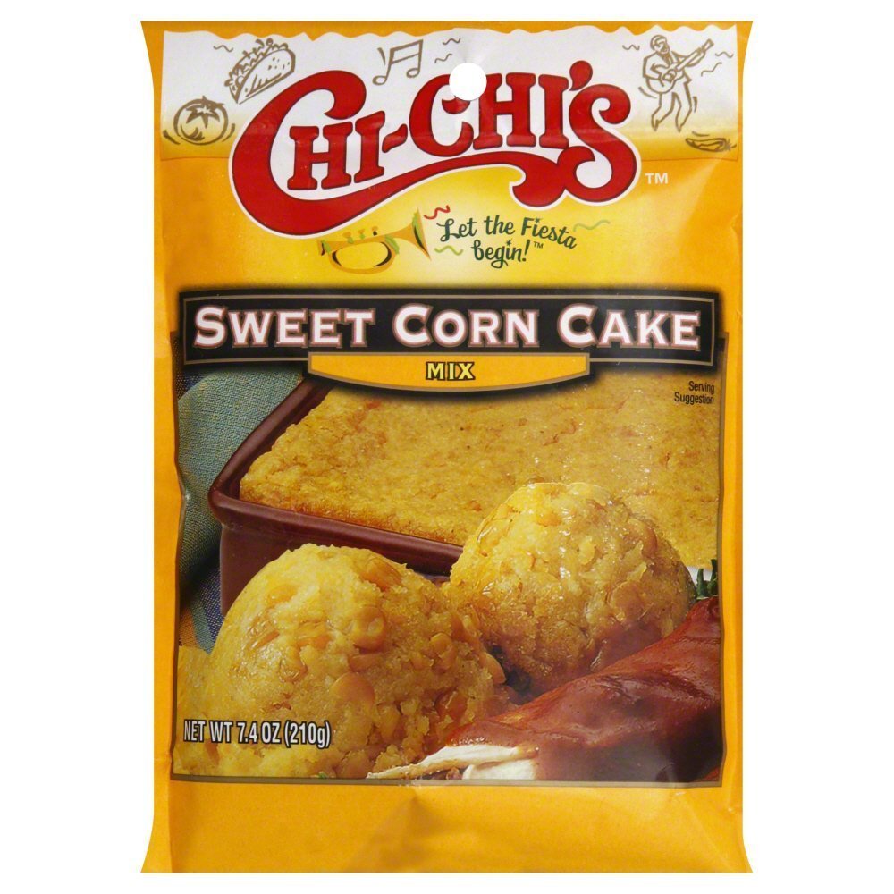 Chi Chi's Mix Cake Sweet Corn pack-shot shows two cakes, ideal for sharing.