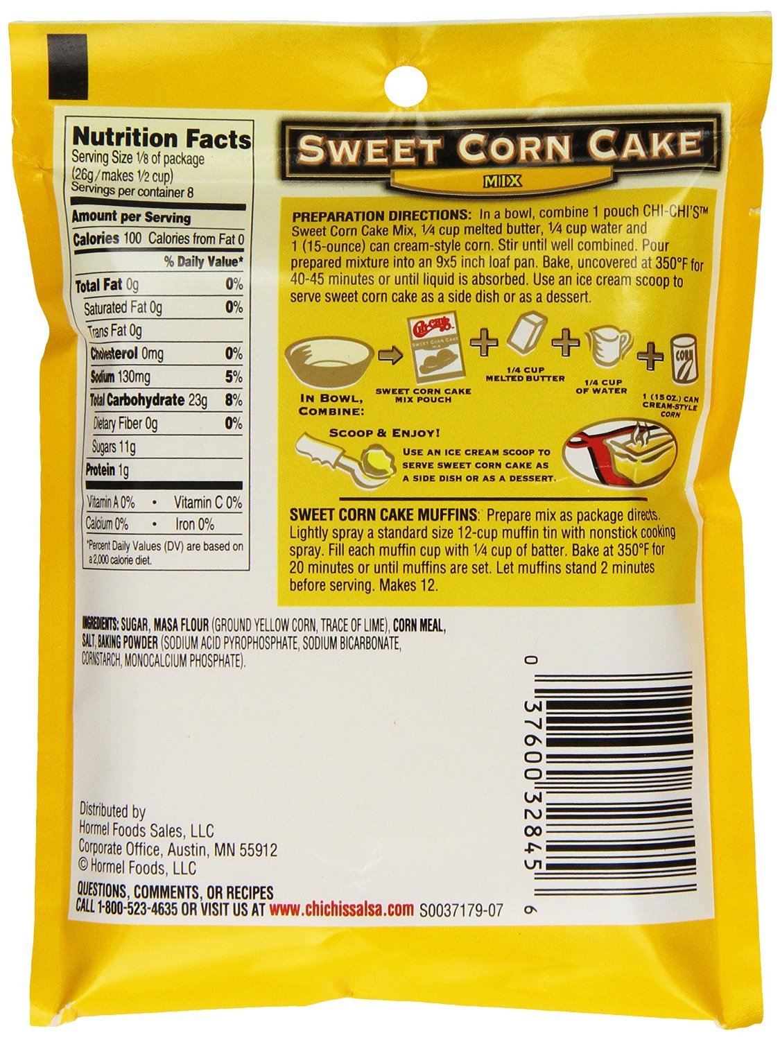 Chi Chi's Mix Cake Sweet Corn slice-cross-section reveals moist crumb and corn sweetness.