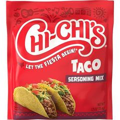 CHI-CHI'S Taco Seasoning Ground Beef Pan coats meat for savory tacos.