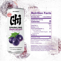 CHI FOREST Grape Delight bubbles closeup highlighting lively fizz.