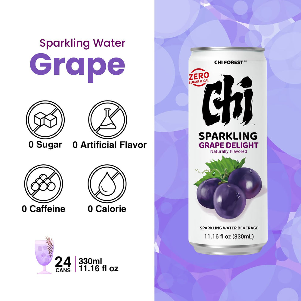 CHI FOREST Grape Delight glass reveals vivid grape color and authentic flavor.