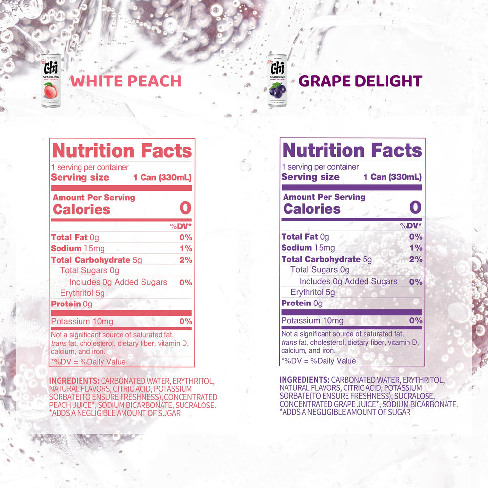 CHI FOREST Grape sparkling water can for a bright, zero-calorie refreshment.