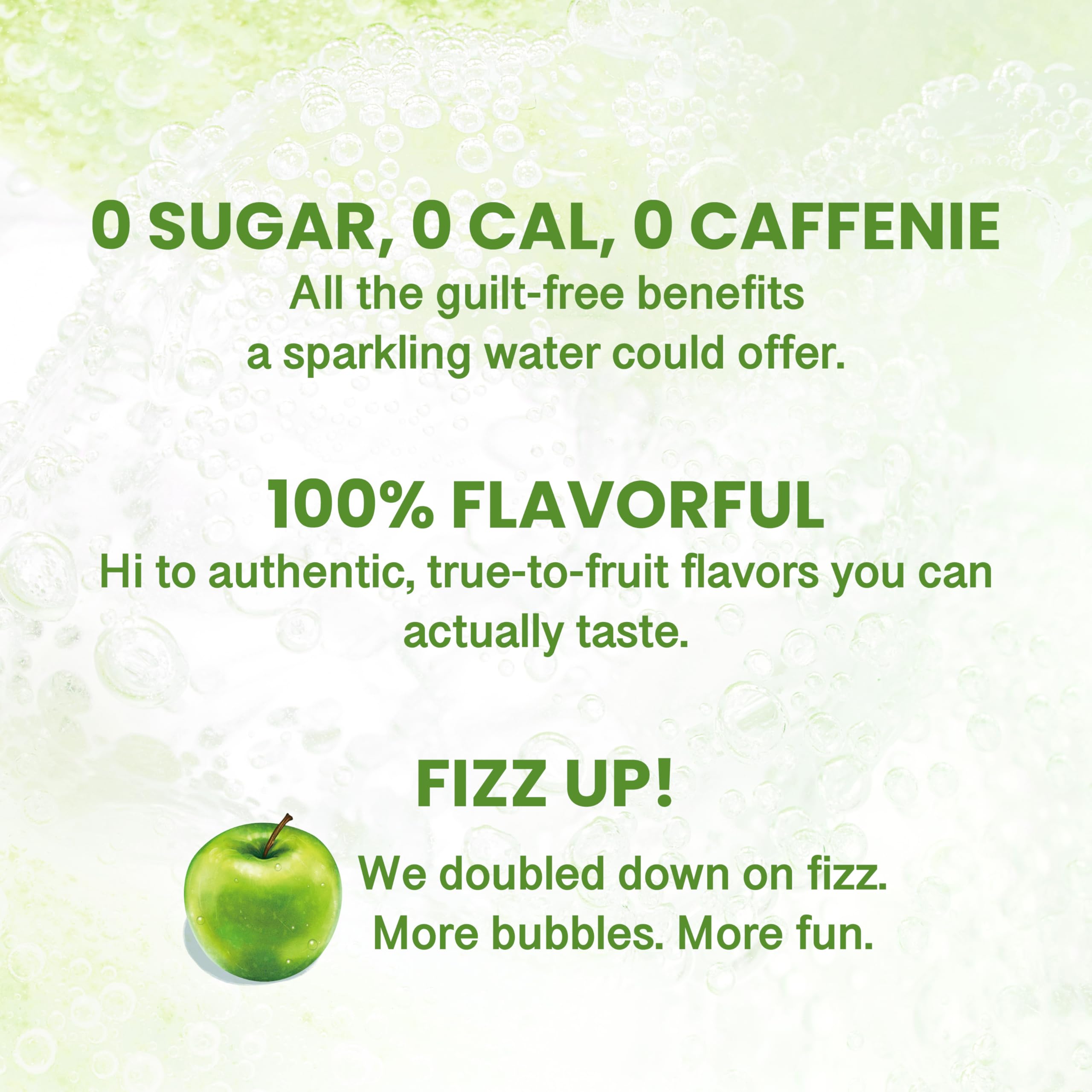 CHI FOREST Green Apple Sparkling Water glass pour shows crisp, refreshing sip