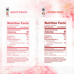 CHI FOREST Lychee & White Peach can side view shows portable zero sugar option for on-the-go hydration.