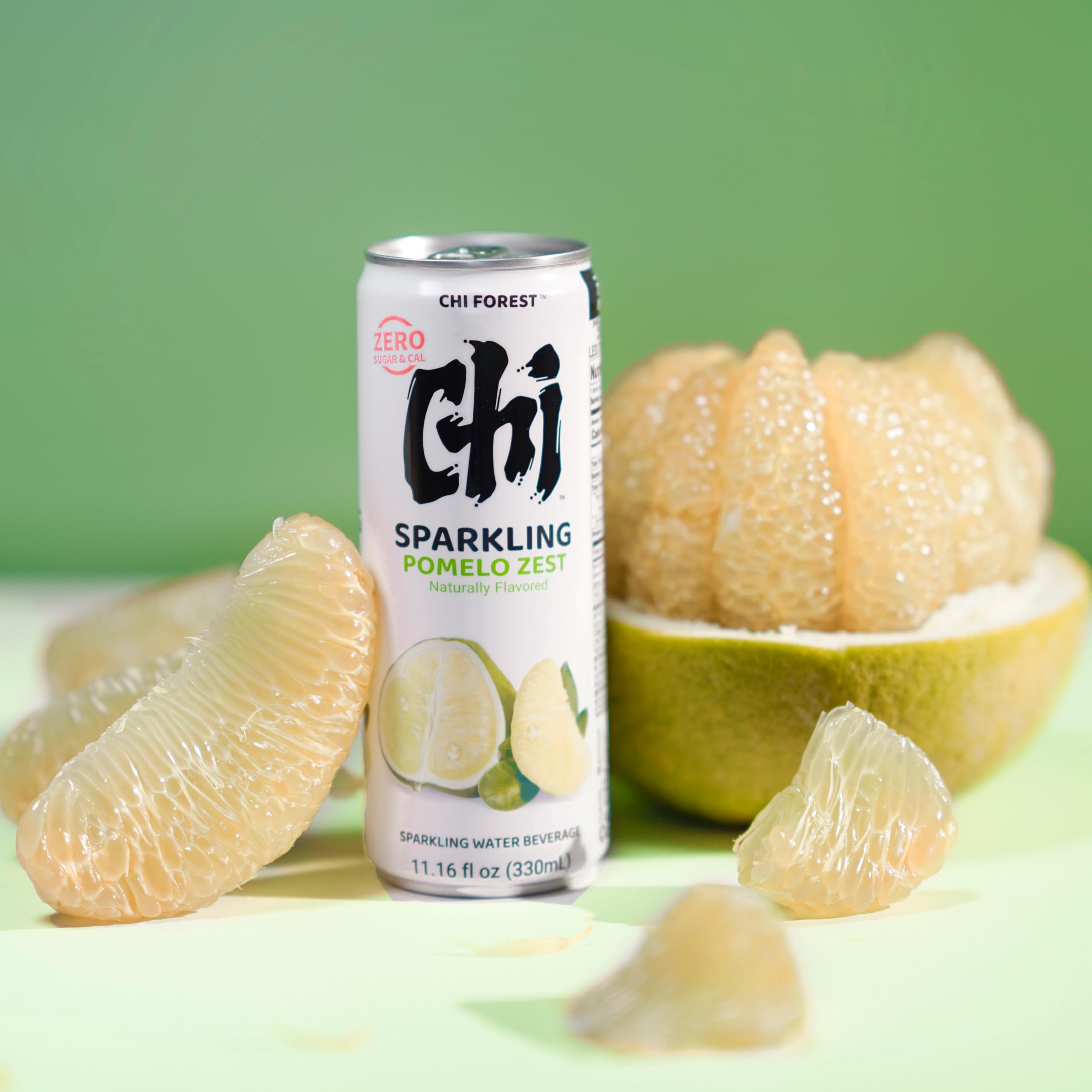 CHI FOREST Pomelo Sparkling Water with citrus aroma invites a bright palate.