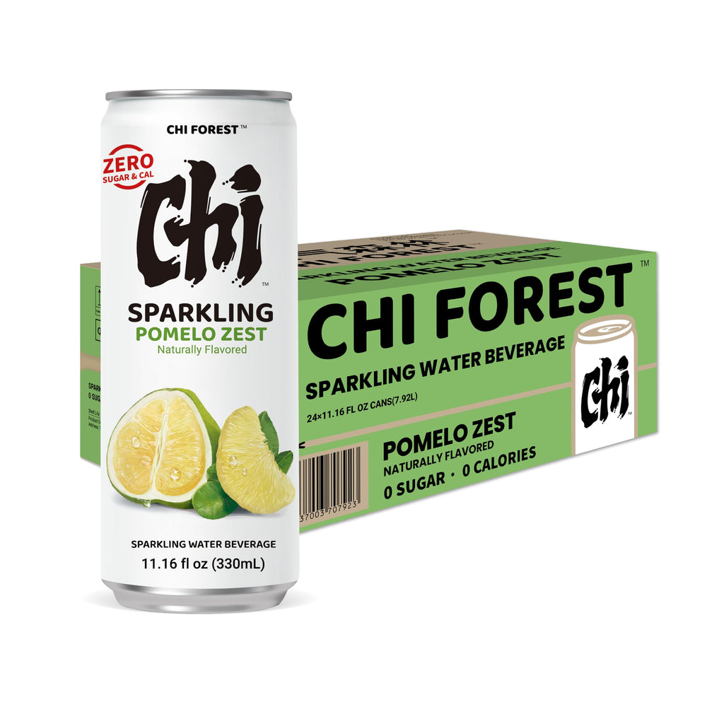 CHI FOREST Pomelo Sparkling Water fizz detail reflects extra bubbles for lively sips.