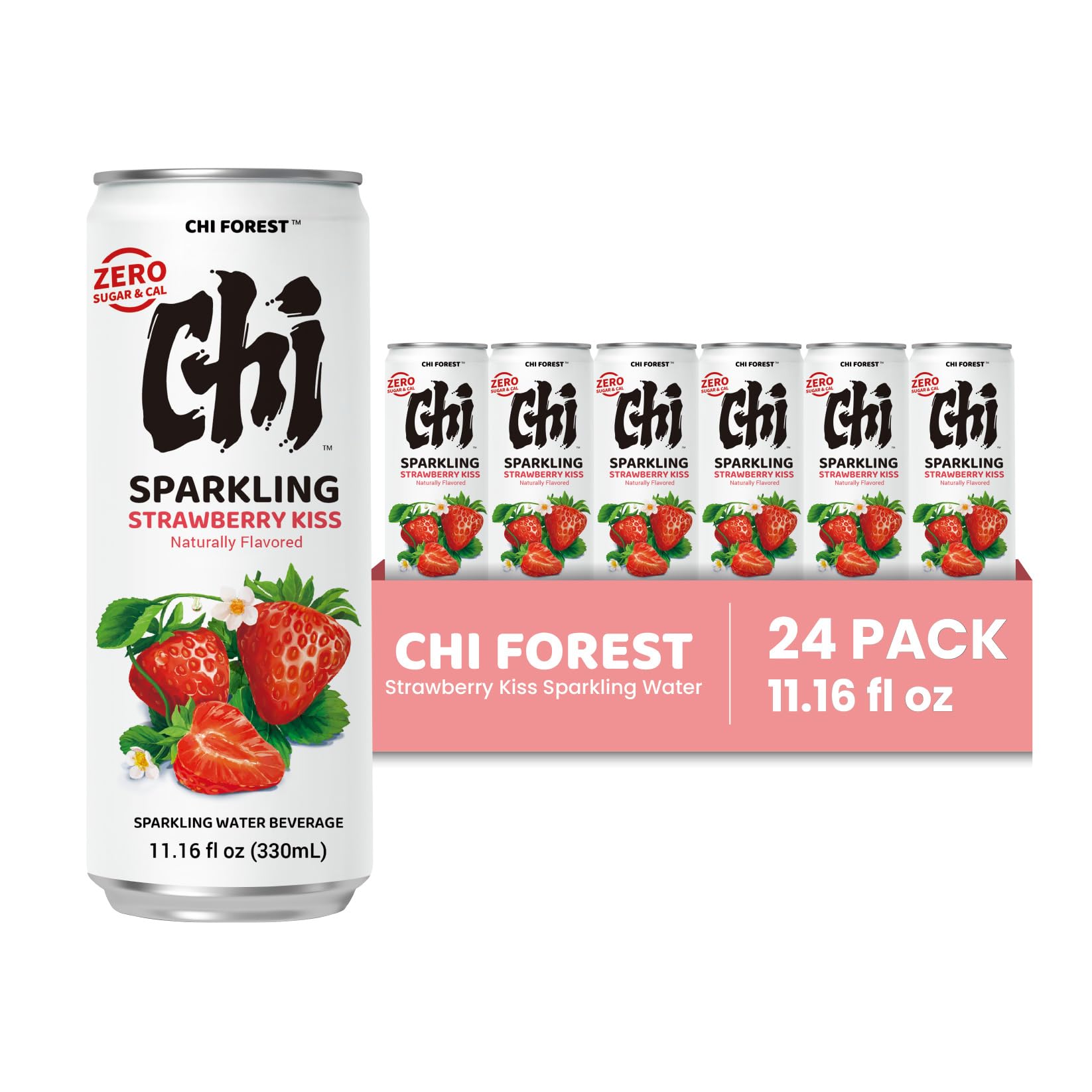 CHI FOREST Strawberry Sparkling Water pack-24, great value for sharing.