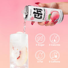CHI FOREST White Peach Sparkling Water pour reveals peach notes.