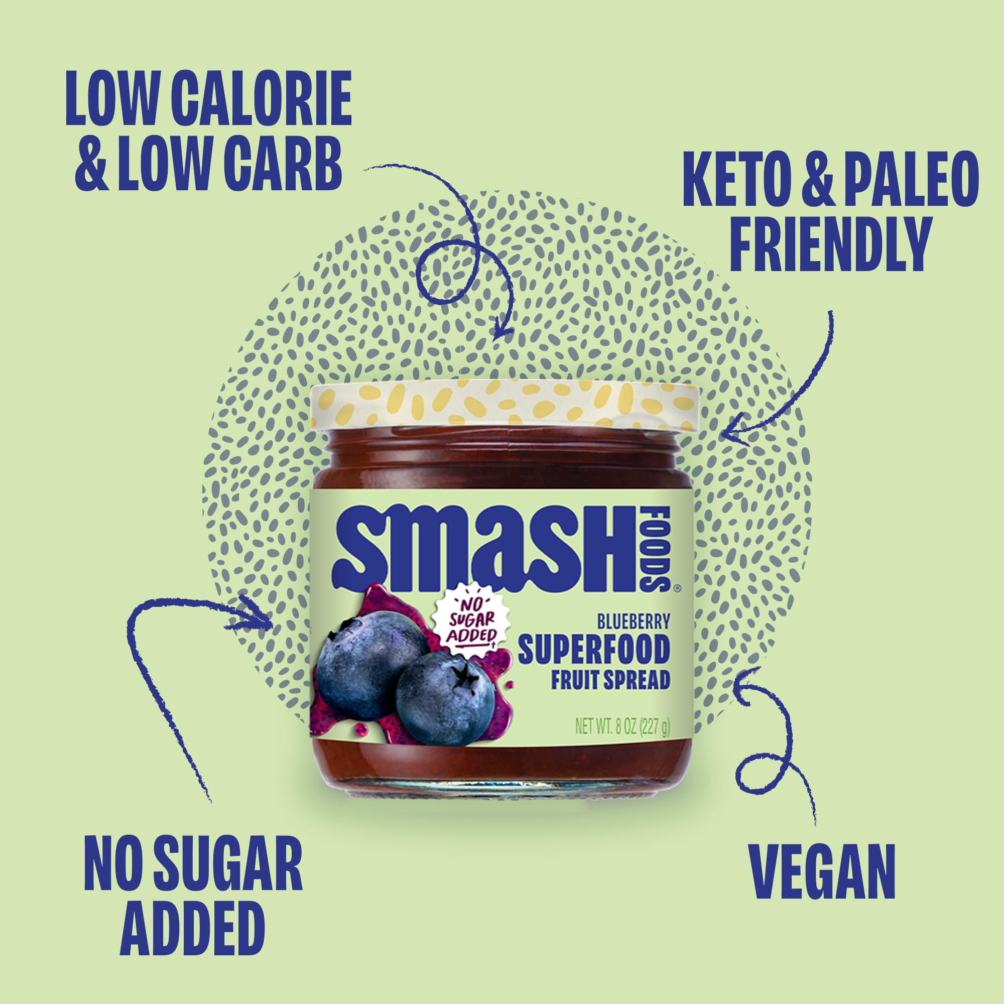 Chia Smash Blueberry Jam on a charcuterie board.