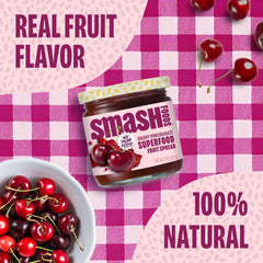 Chia Smash Cherry Pomegranate Jam with upcycled fruit and chia seeds