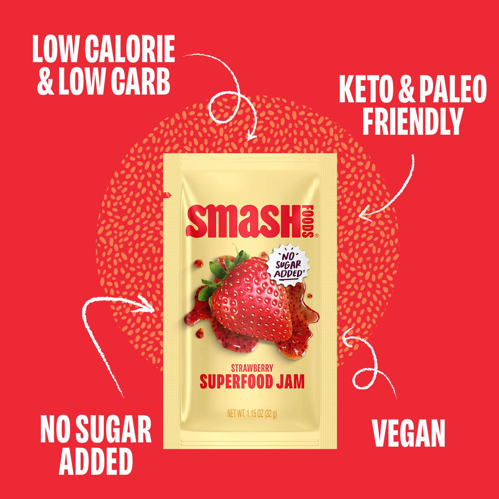 Chia Smash single-serve packet designed for easy portions at lunch or travel.