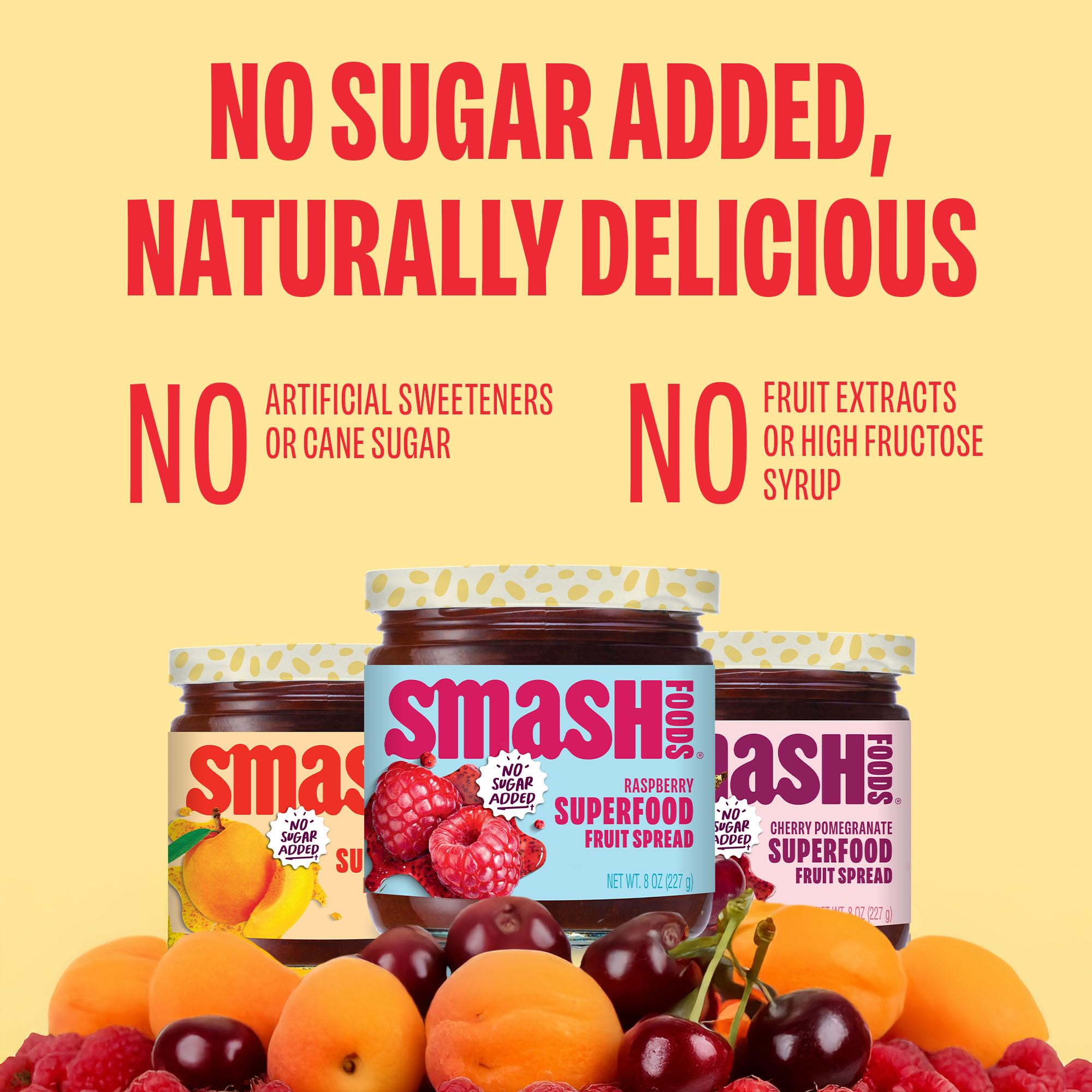 Chia Smash Upcycled fruit ingredients highlight sustainability and nutrition in every jar.