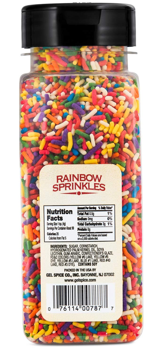 CHICHL Chefs Select Rainbow Sprinkles close-up shows vibrant color and texture for desserts.