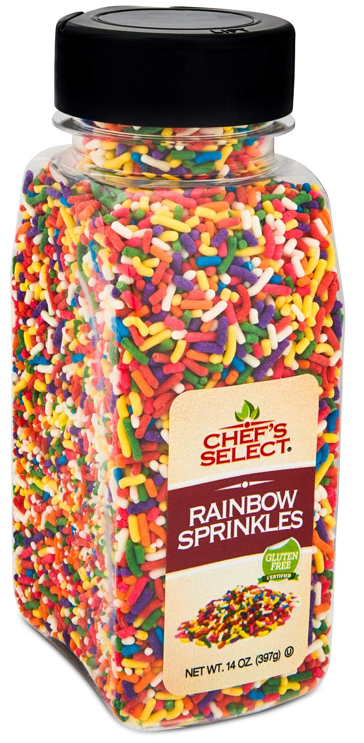 CHICHL Chefs Select Rainbow Sprinkles on cakes enhances festive presentation.