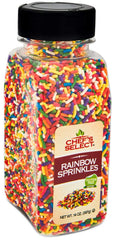 CHICHL Chefs Select Rainbow Sprinkles on cakes enhances festive presentation.