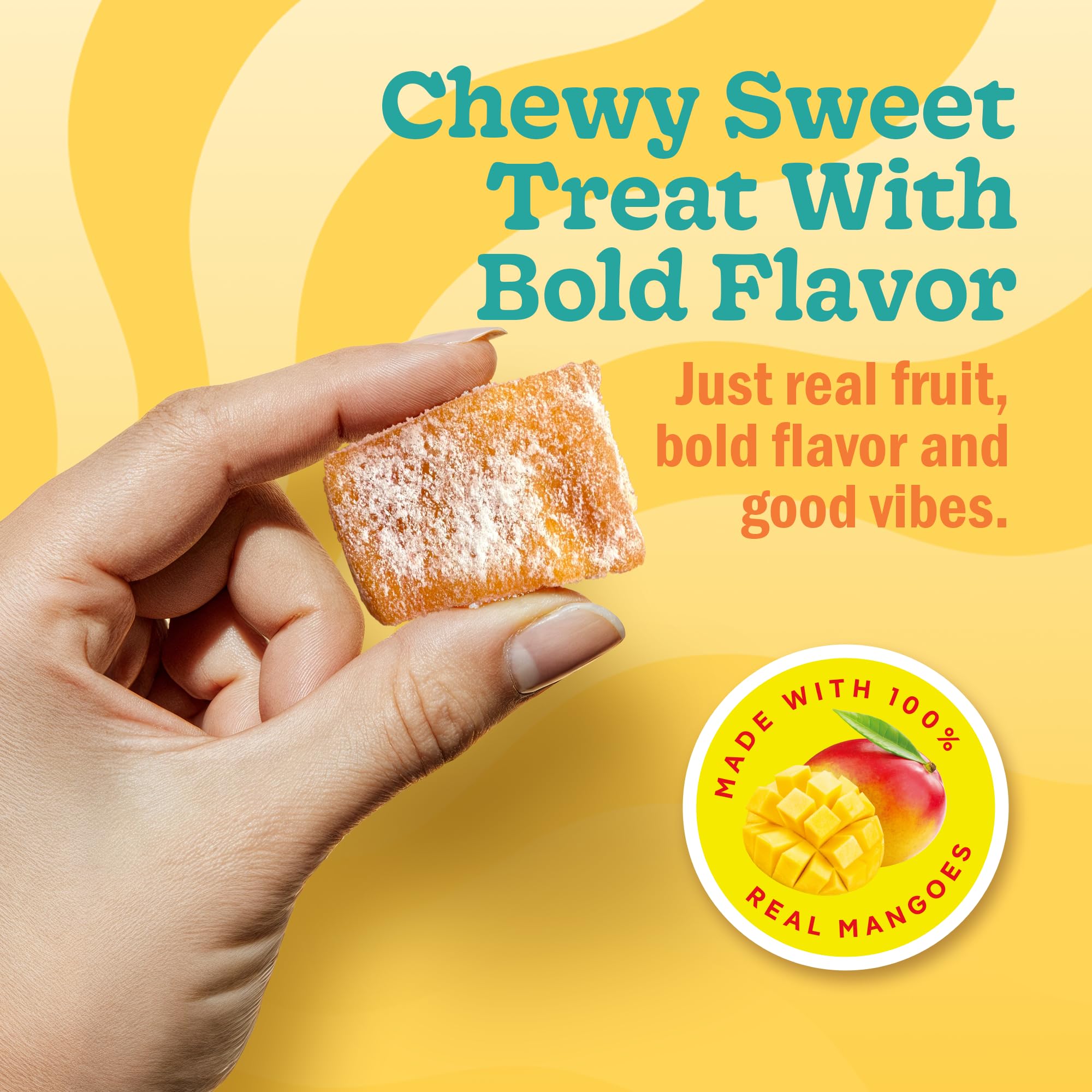 Chici Mama bites ingredients highlighting real mango and fruit-based goodness.